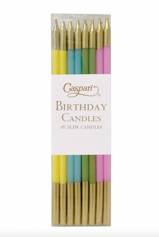 Mixed Pastels Birthday Slims Birthday Candles