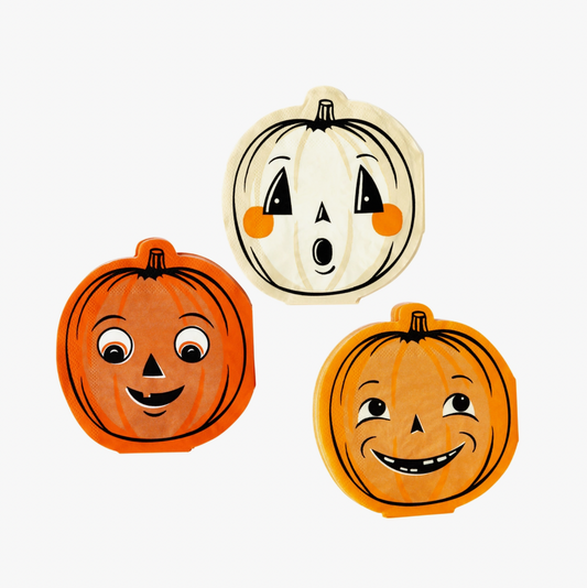Vintage Halloween Pumpkin Shaped Cocktail Napkins