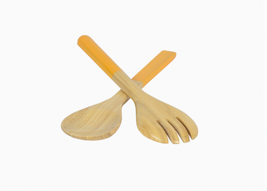 Small Bamboo Serving Set - Goldenrod