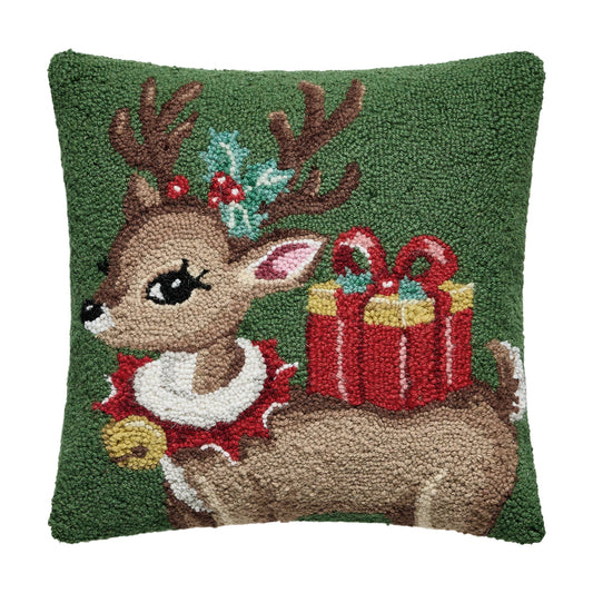 Reindeer w/Present Hook Pillow