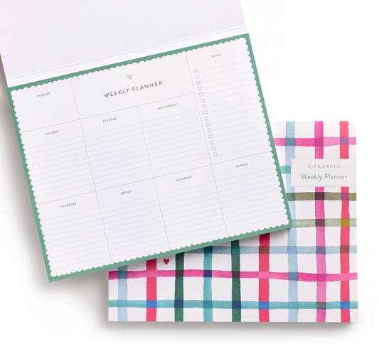 Happy Plaid Covered Weekly Planner