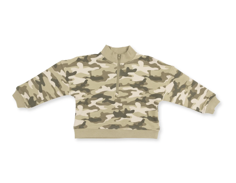 Camo French Terry Half Zip Sweatshirt