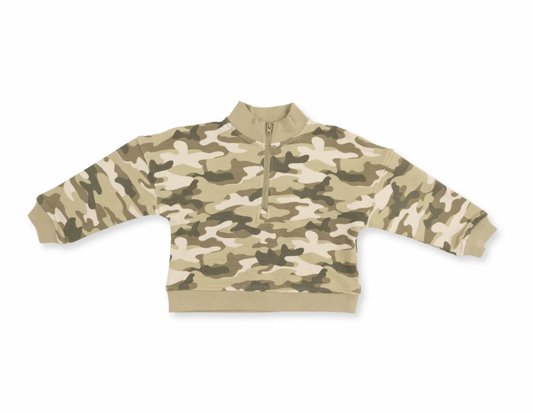 Camo French Terry Half Zip Sweatshirt