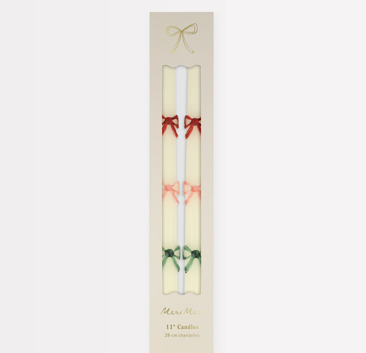 Multi Colored Bow Taper Candles