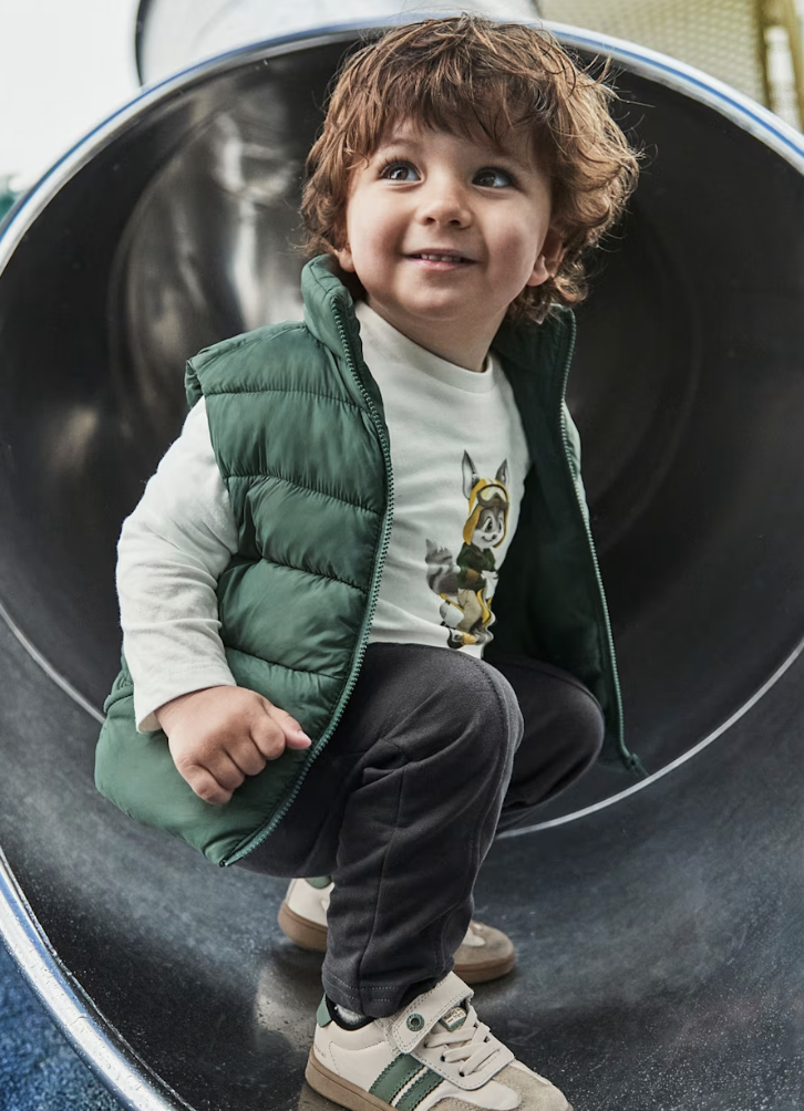 Boys Three Piece Set - Longe Sleeve Tee, Sweatpants, & Puffer Vest