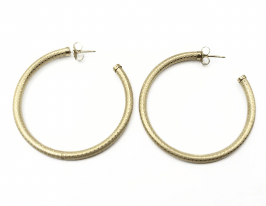 Bali 14k Gold-Filled Patterned Post Hoops
