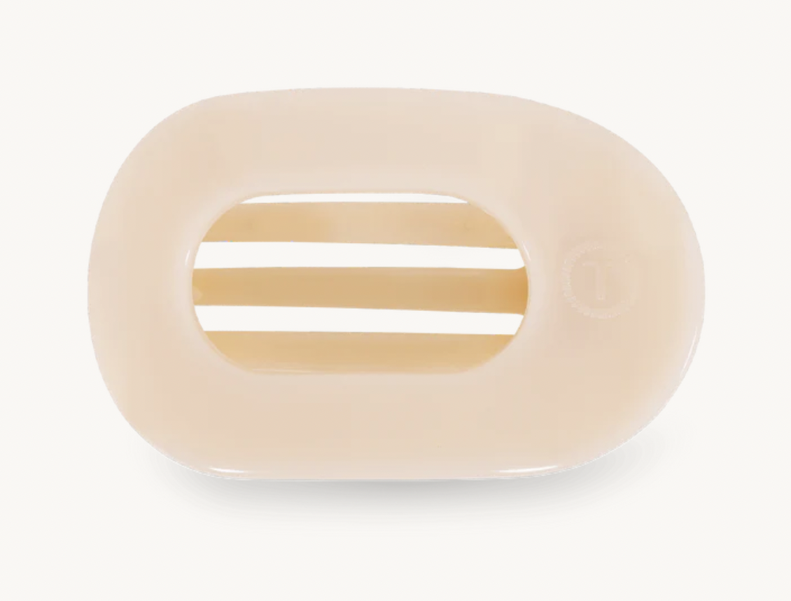 Almond Beige Small Flat Round Hair Clip