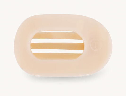 Almond Beige Small Flat Round Hair Clip