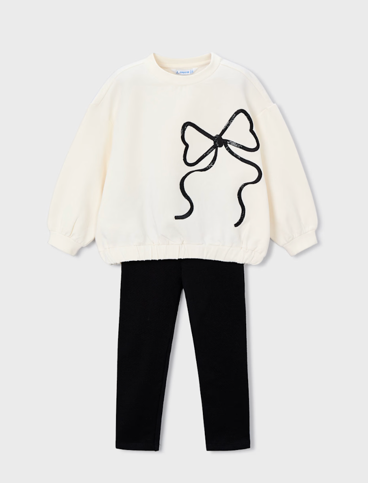 Bow Sweatshirt + Leggings Set