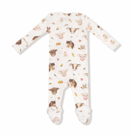 Vintage Baby Farm Animals Footie
