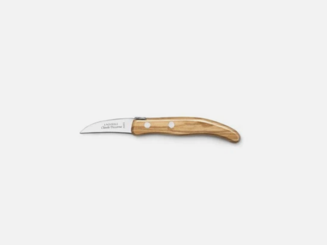 Claude Dozorme Le Petite Cuisine 4 Knives Set in Olive Wood Handles | Peeling, Vegetable, Paring, & Tomato Knives