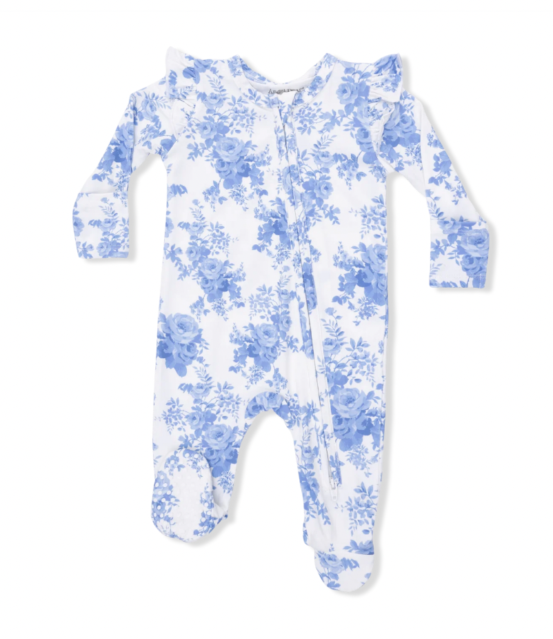Dream Cottage Floral Ruffle Sleeve Footie