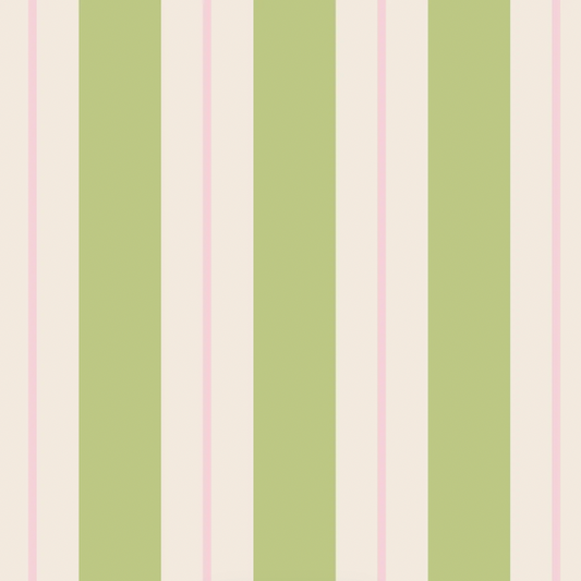 Green & Pink Awning Stripe Cocktail Napkin