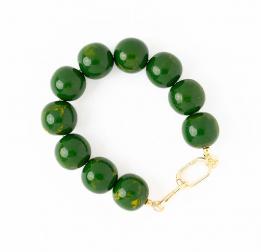 Large Green Resin Bead Bracelet