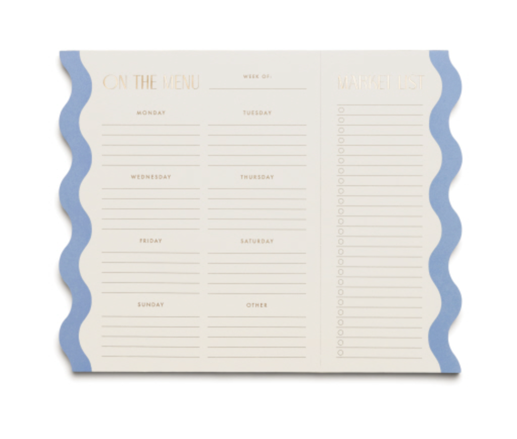 Scalloped Edge Meal Planner Notepad
