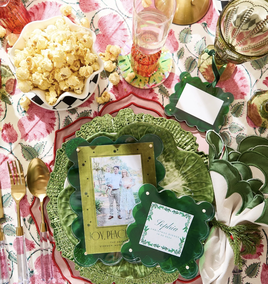 Green Scalloped Acrylic Picture Frame