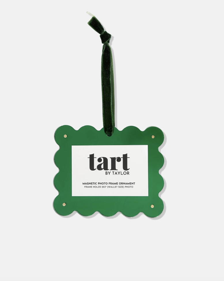 Green Chrome Scalloped Mini Frame Ornament