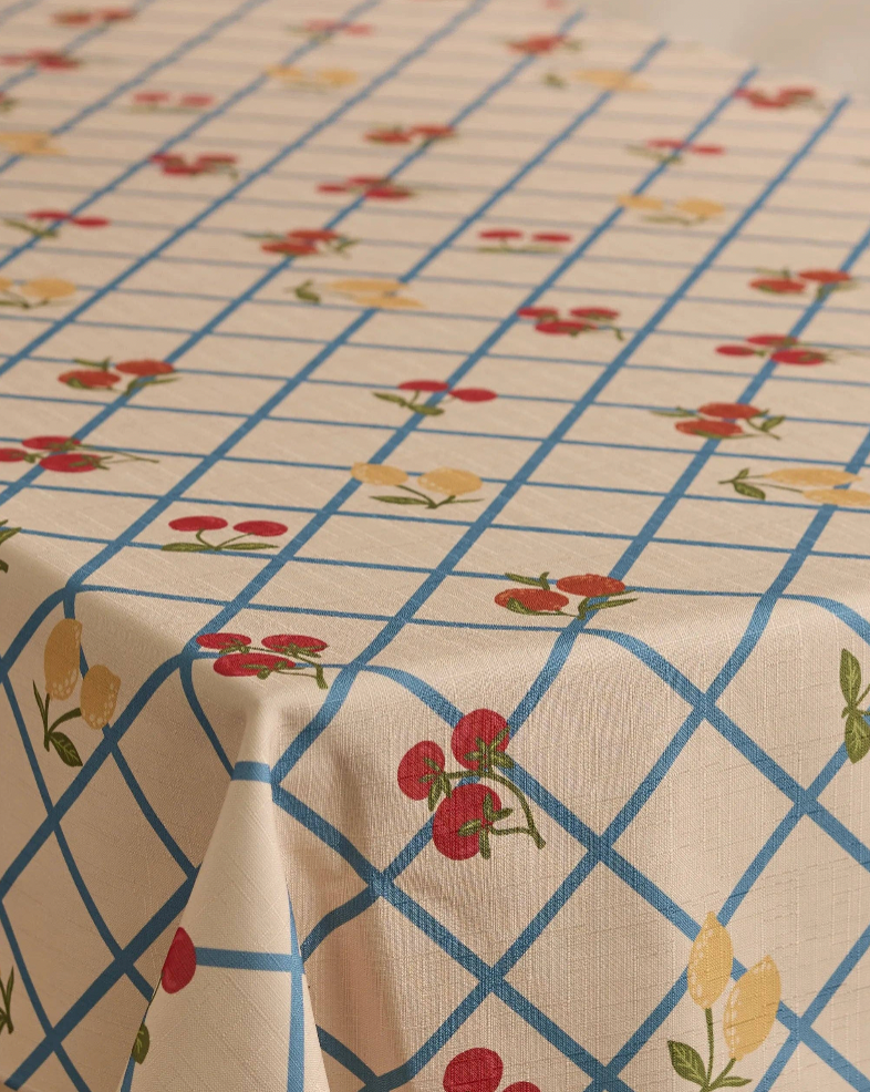 Italian Summer Grid Tablecloth