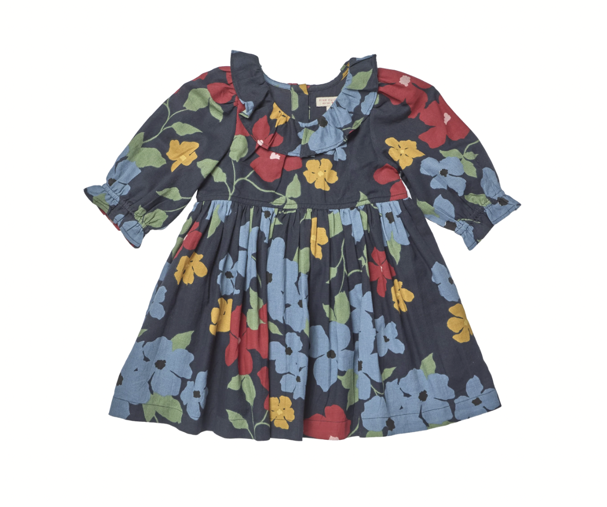 Navy Hibiscus Floral Amara Dress