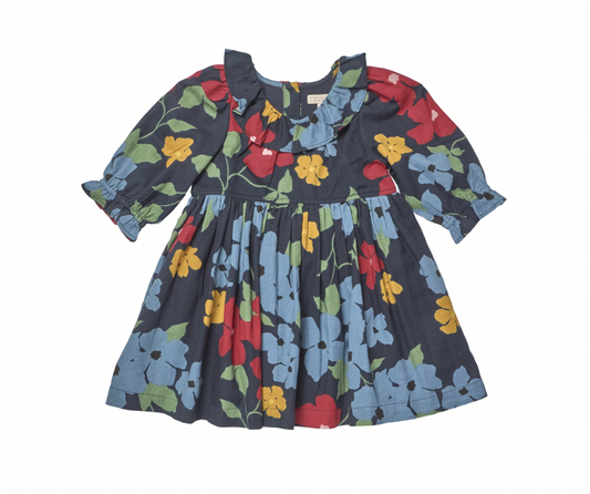 Navy Hibiscus Floral Amara Dress