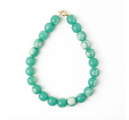 Aqua/Turquoise Large Resin Bead Necklace