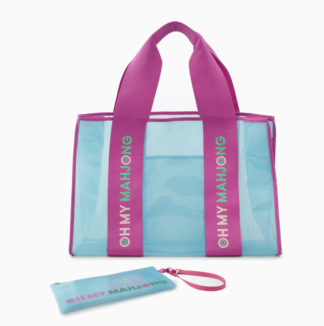 Blue Mahjong Beach Bag