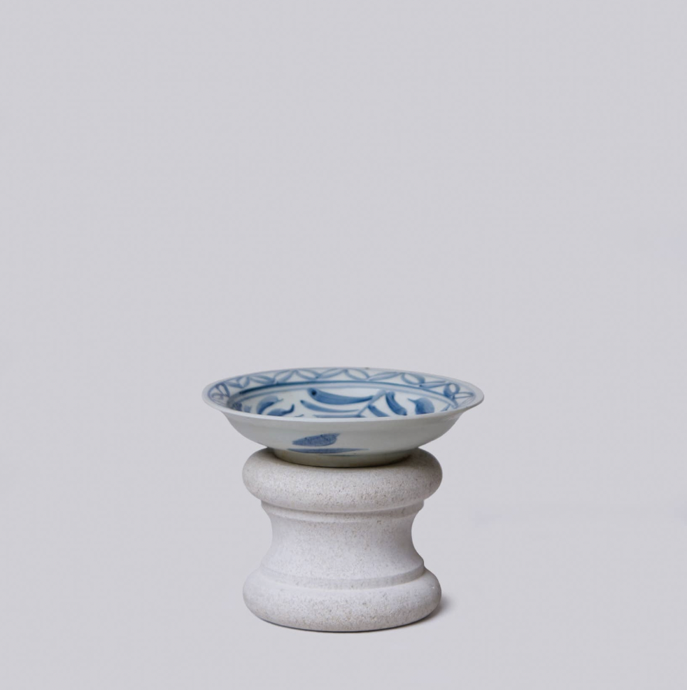 Blue and White Porcelain Floral Dish