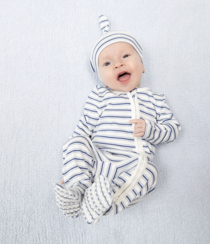 Vintage Blue Stripe Footie