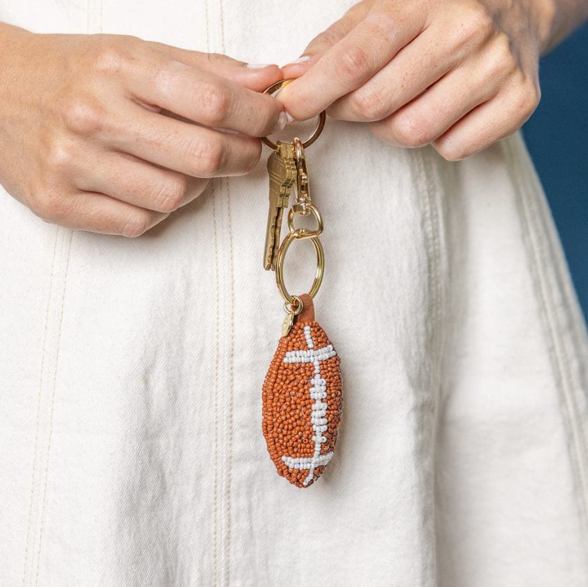 Beaded Football Bag Charm