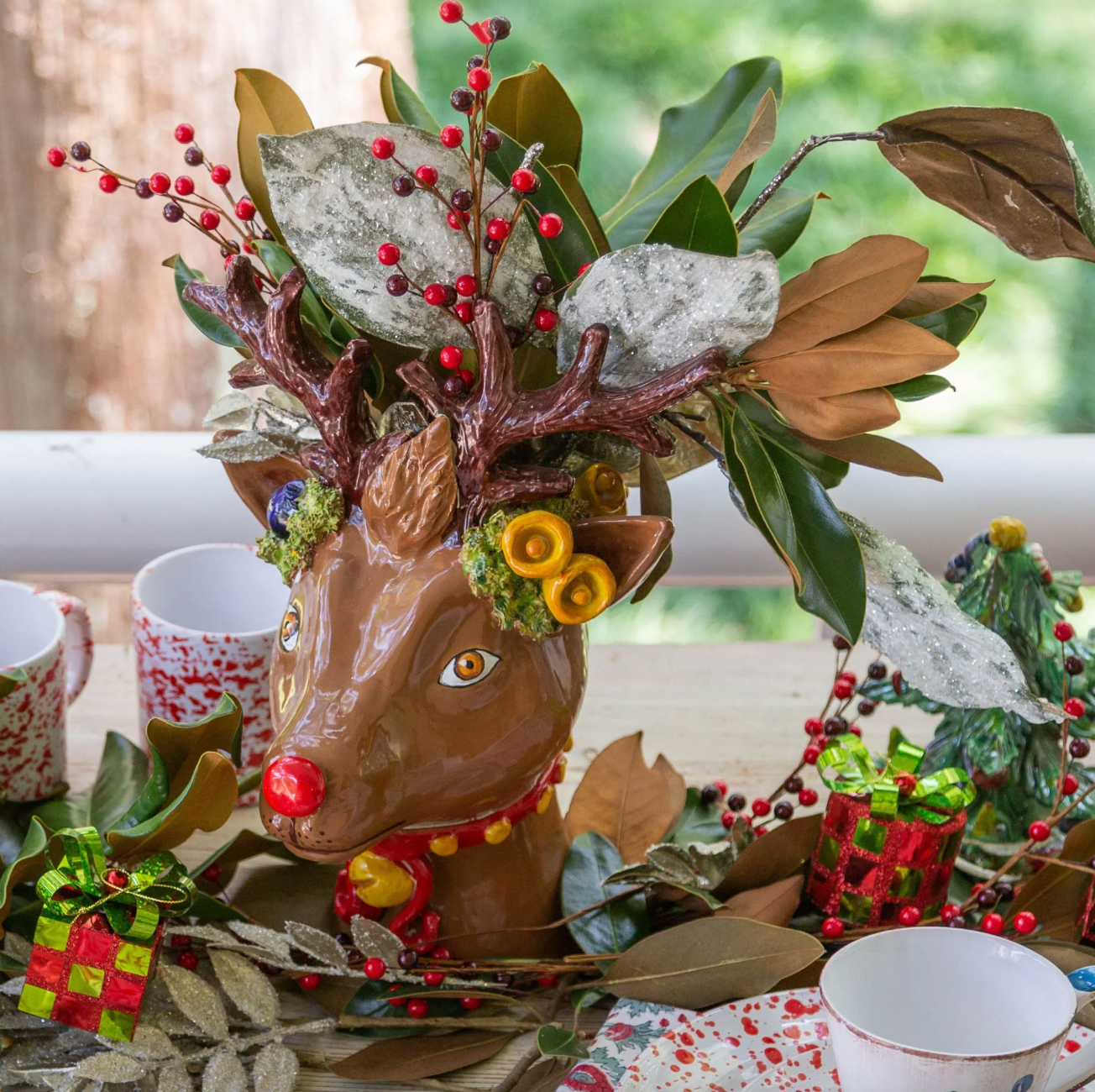 Hanz Reindeer Head Vase