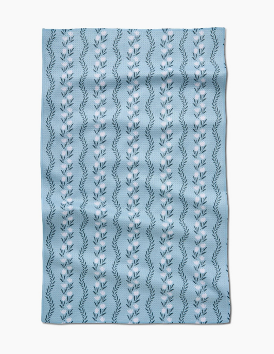 Vintage Floral Stripe Tea Towel