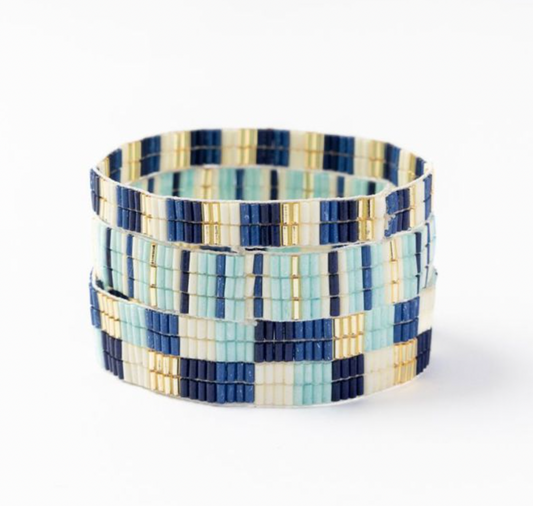 Dylan Blue Set of Three Stretch Bracelets
