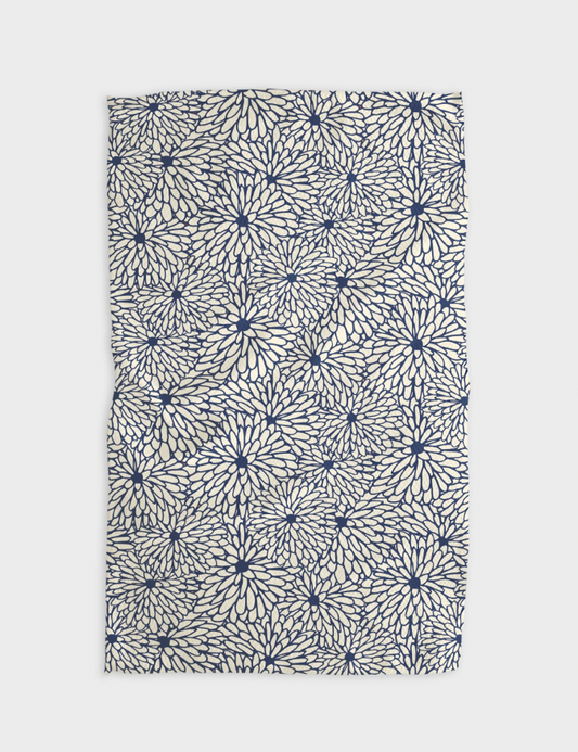 Blue & White Flowers Tea Towel