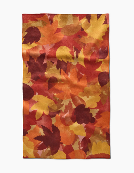 Watercolor Fallen Leaves Tea Towel