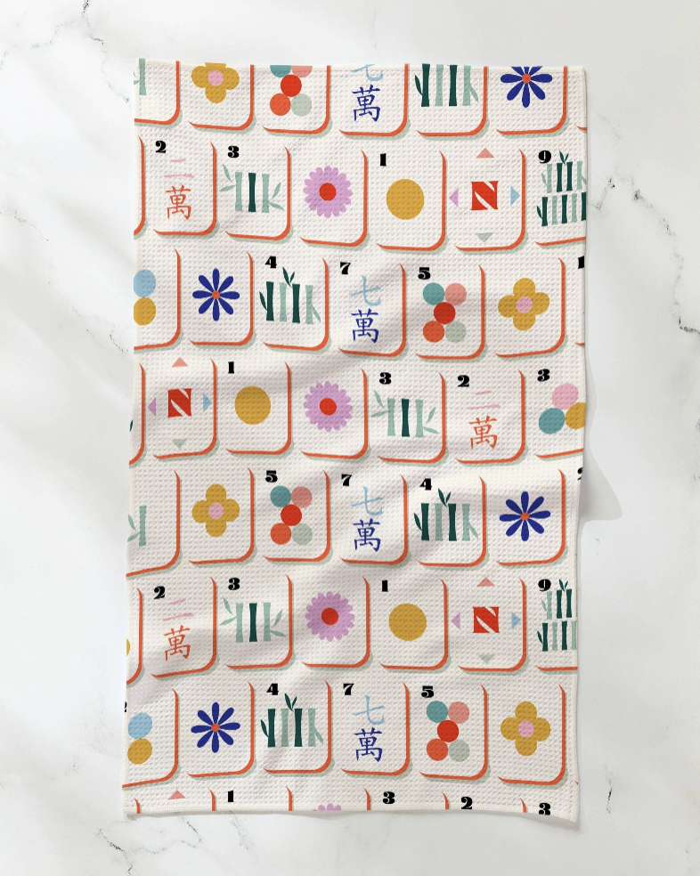 Tile Toss Mahjong Tea Towel