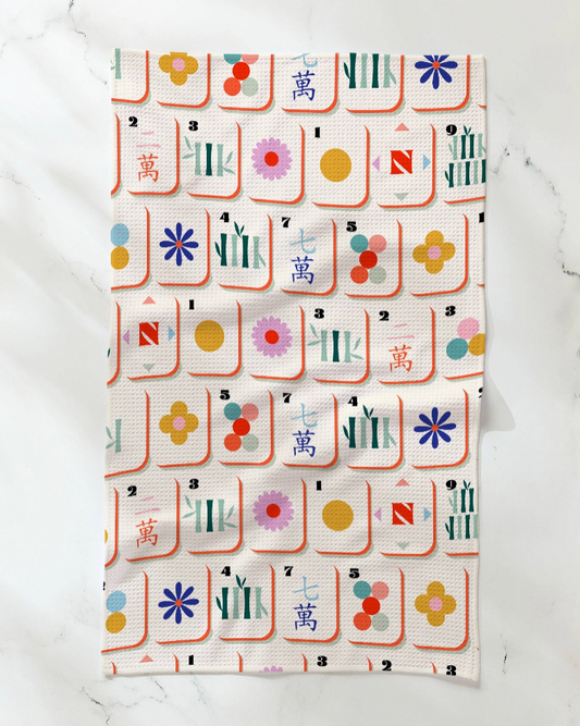 Tile Toss Mahjong Tea Towel