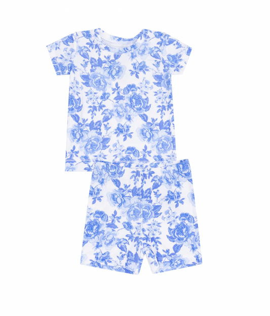 Roses in Blue Pajamas Short Set