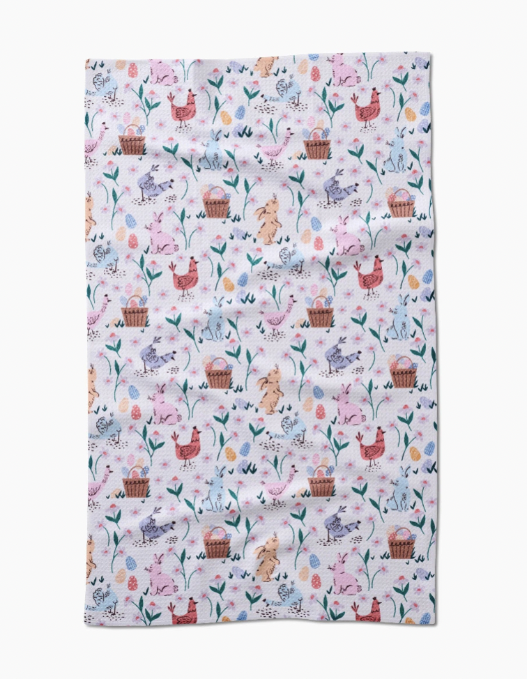 Spring Bunnies Tea Towel