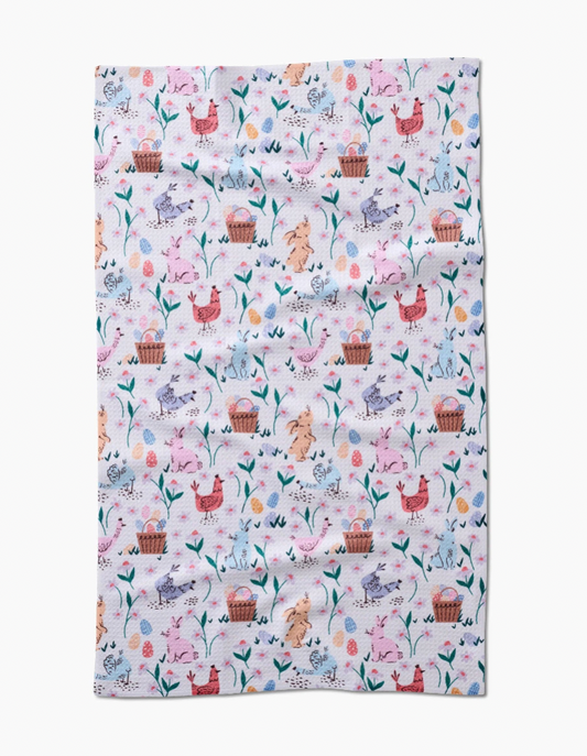 Spring Bunnies Tea Towel