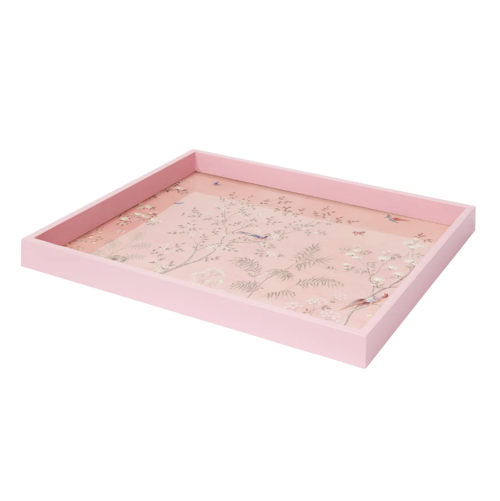 Pink Chinoiserie Tray - Medium