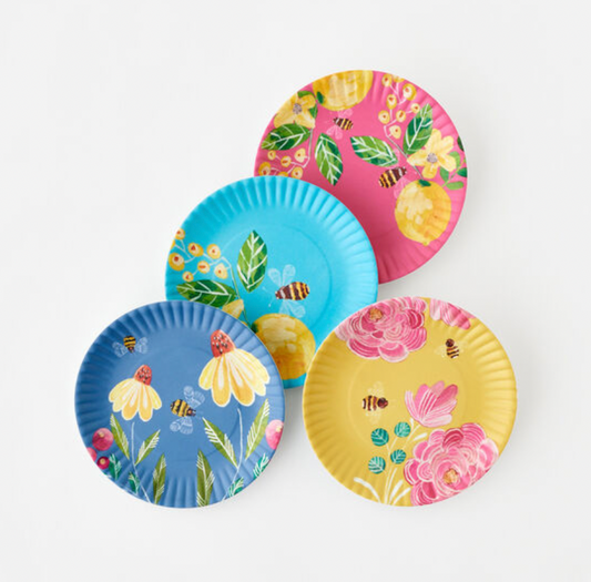 Bee & Flower "Paper" Plates