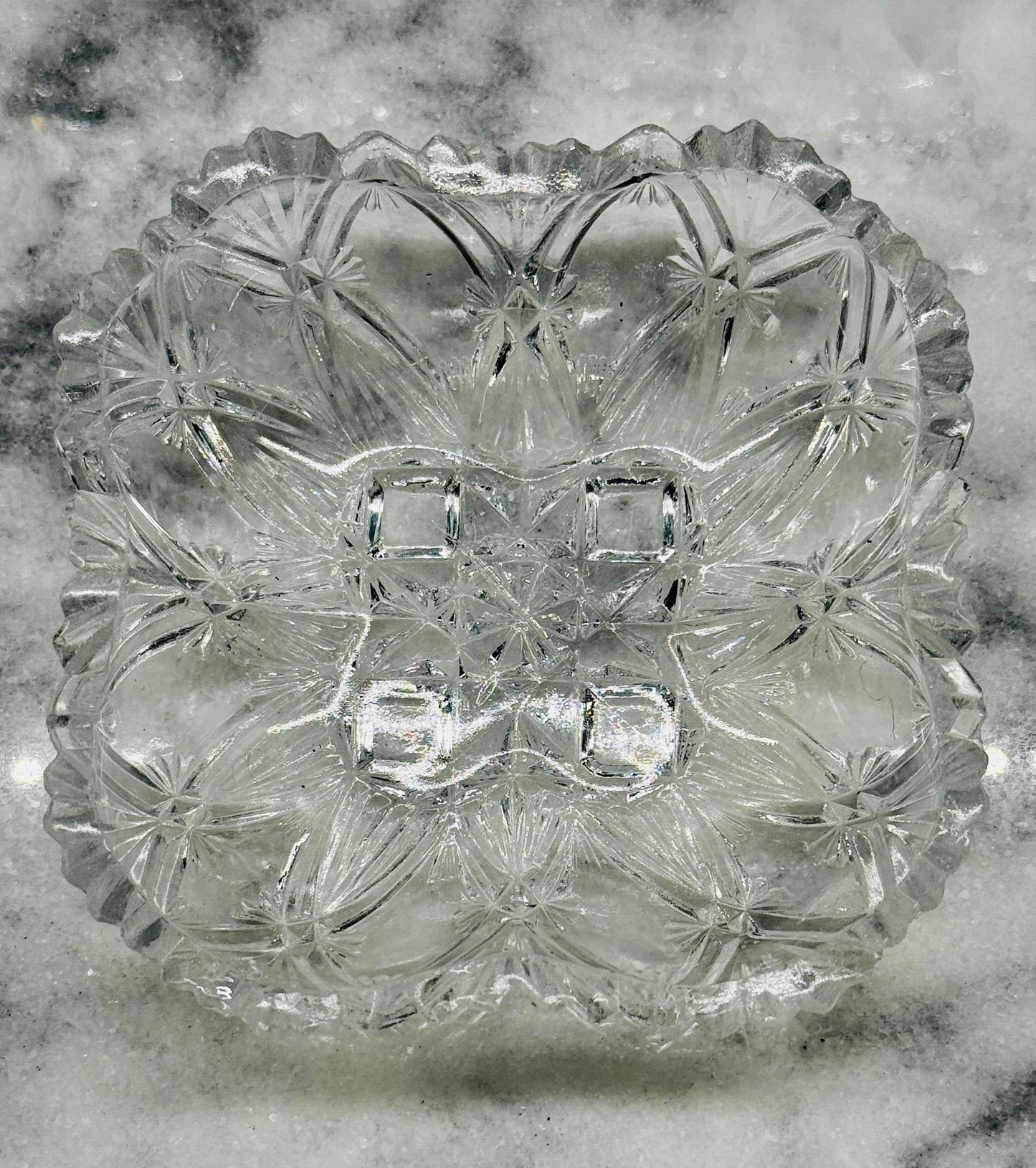 Diamond Fan Pressed Glass Dish