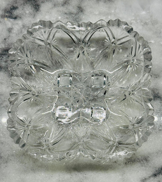 Diamond Fan Pressed Glass Dish
