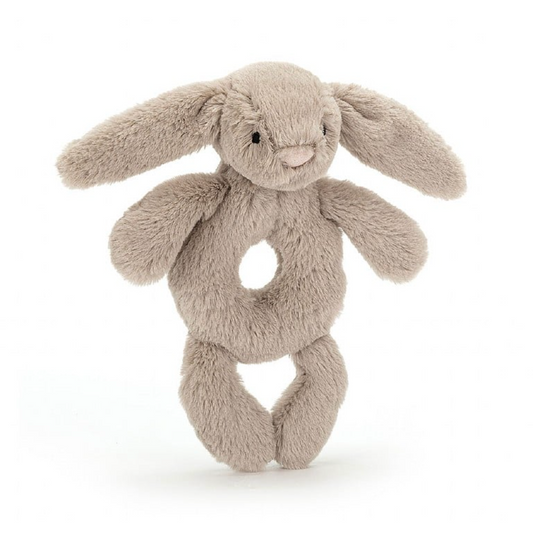 Bashful Beige Bunny Ring Rattle