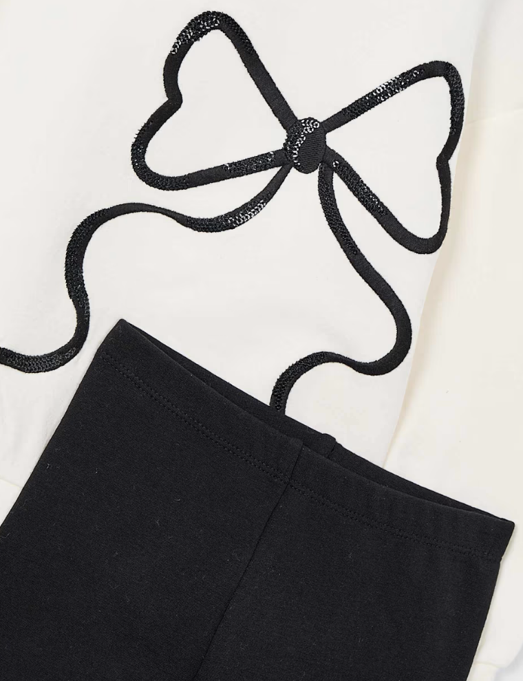 Bow Sweatshirt + Leggings Set