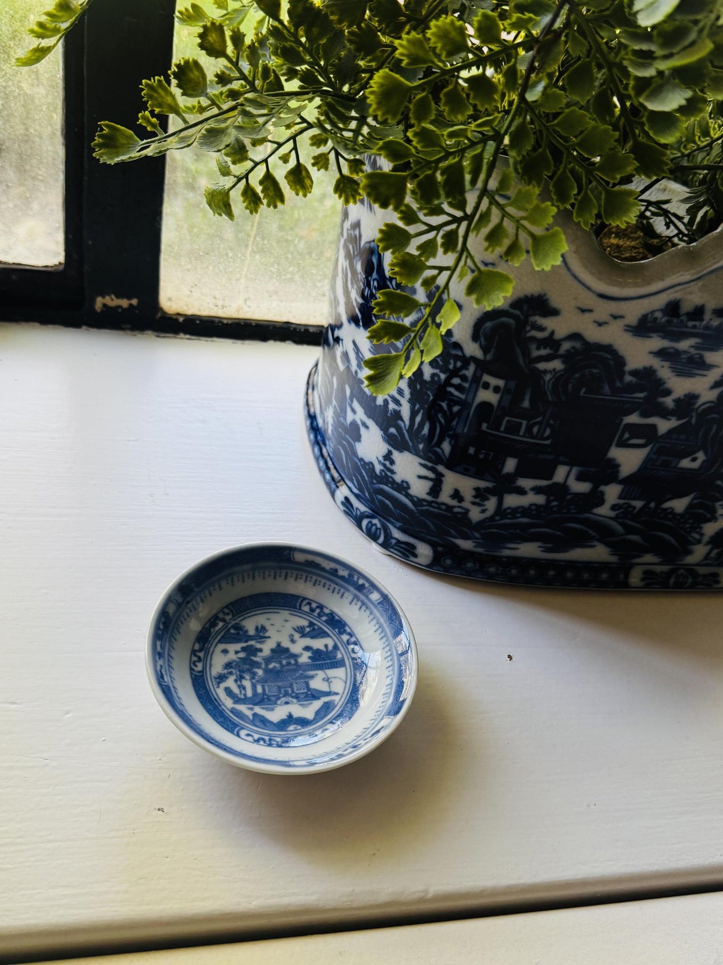 Vintage Canton Pagoda Trinket Dish