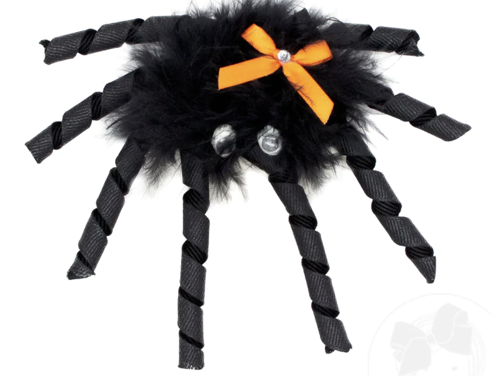 Fuzzy Spider with Bow Hair Clip