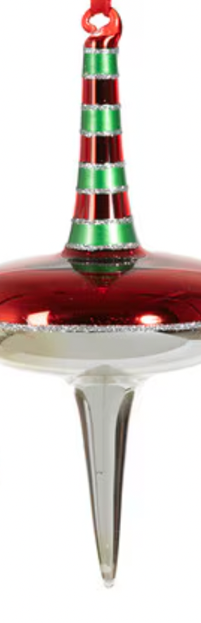 Retro Spinner Glass Ornament
