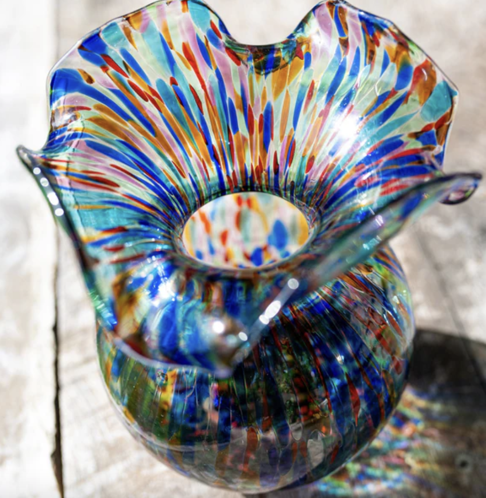 Hibiscus Glass Carnevale Bud Vase