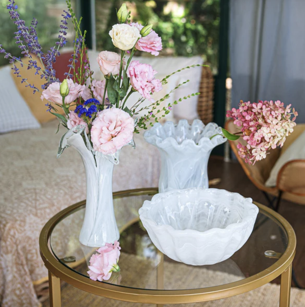 Onda Glass White Small Bowl